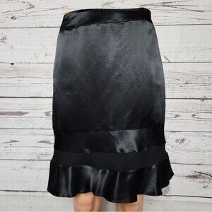 Kay Unger Black Silk Skirt Size 6 Petite